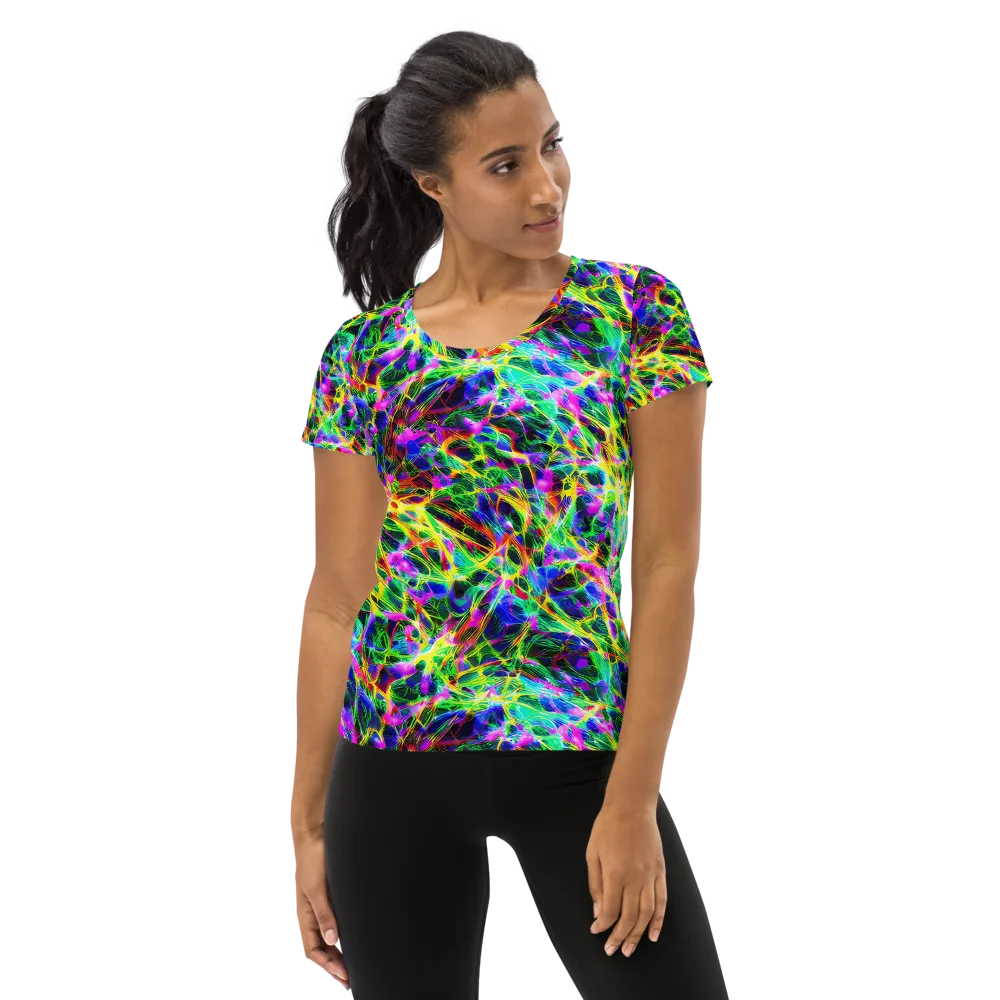 Psychedelic Rainforest on Women's Athletic T-Shirt — Front