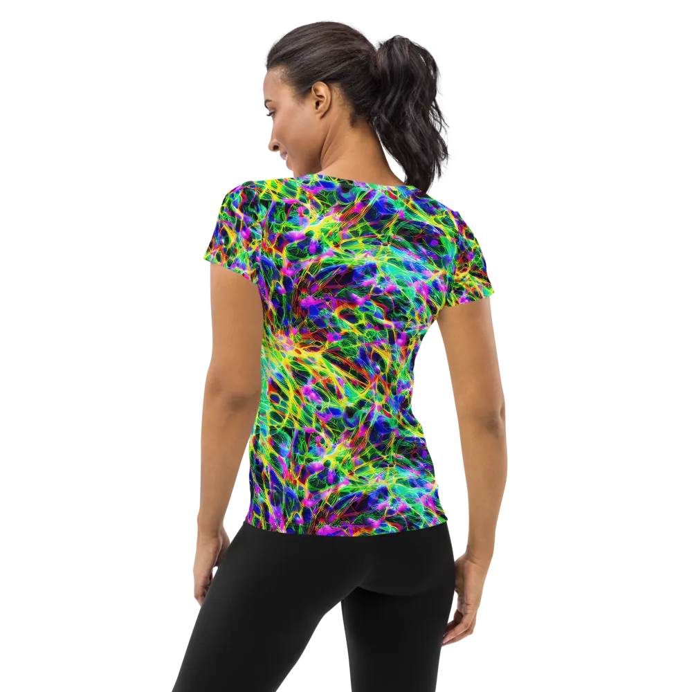 Psychedelic Rainforest on Women's Athletic T-Shirt — Back