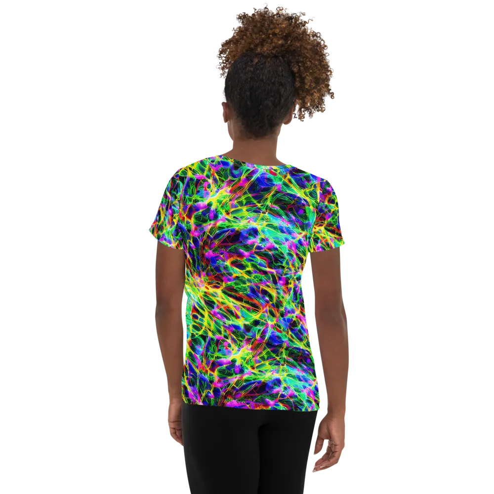 Psychedelic Rainforest on Women's Athletic T-Shirt — Back