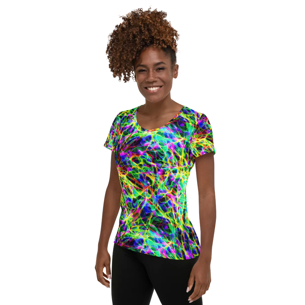 Psychedelic Rainforest on Women's Athletic T-Shirt — Left