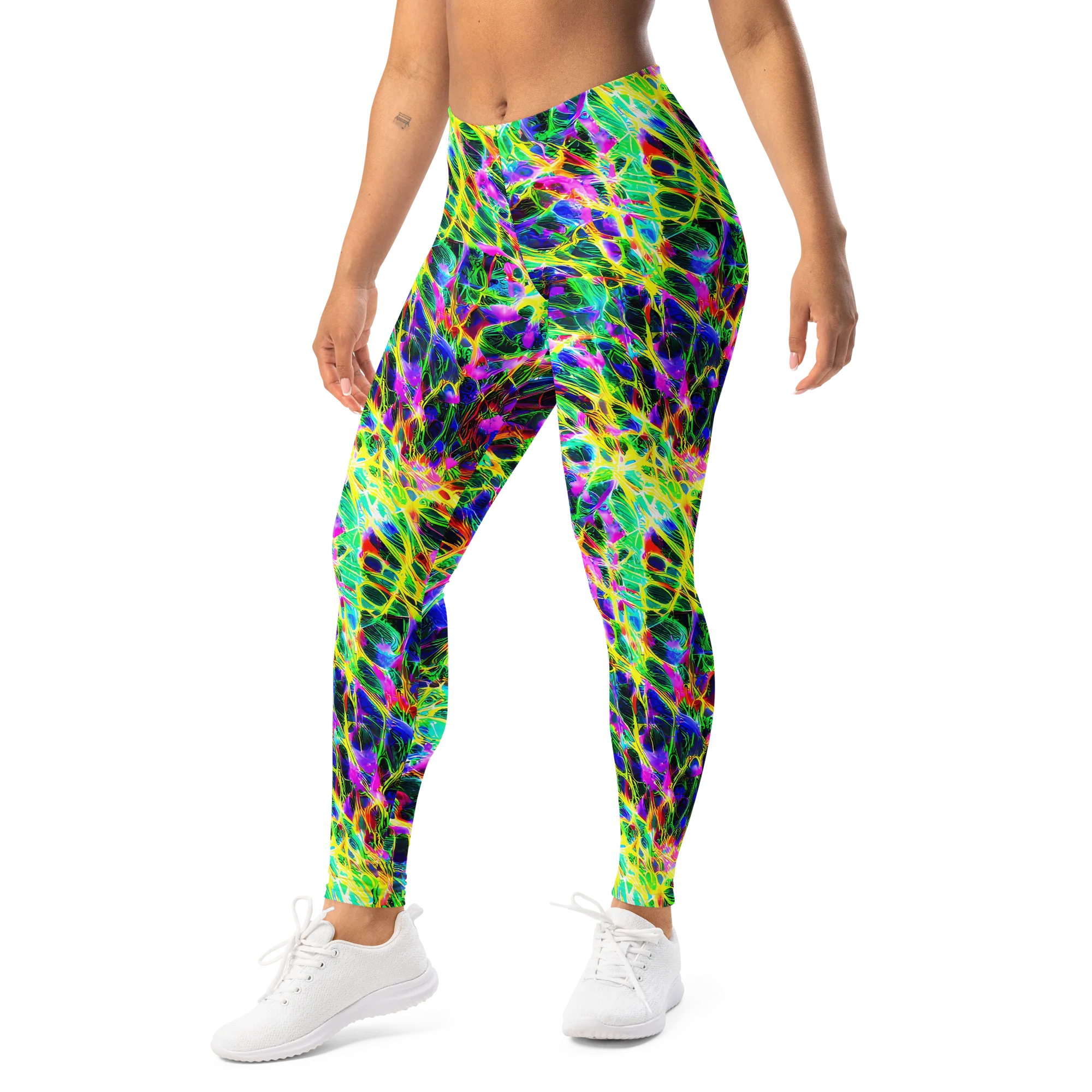 Psychedelic Rainforest on Leggings — Left Front