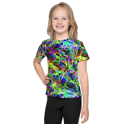 Psychedelic Rainforest on a Kids Crew Neck T-Shirt