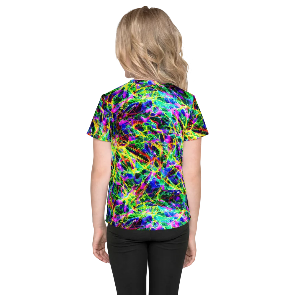 Psychedelic Rainforest on Kids Crew Neck T-Shirt — Back