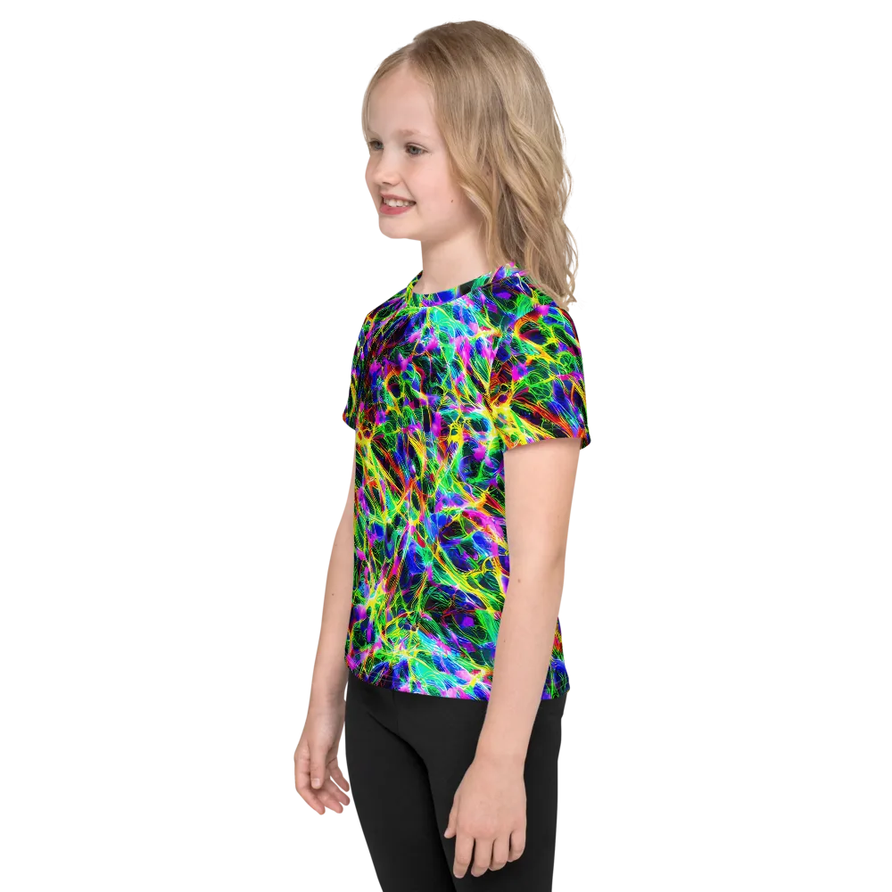 Psychedelic Rainforest on Kids Crew Neck T-Shirt — Left