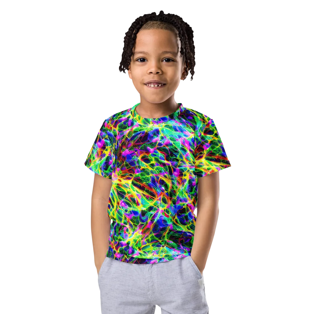 Psychedelic Rainforest on Kids Crew Neck T-Shirt — Front