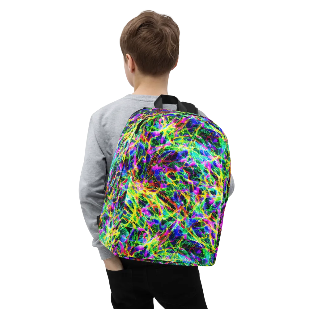 Psychedelic Rainforest on Minimalist Backpack — Zoomed-in