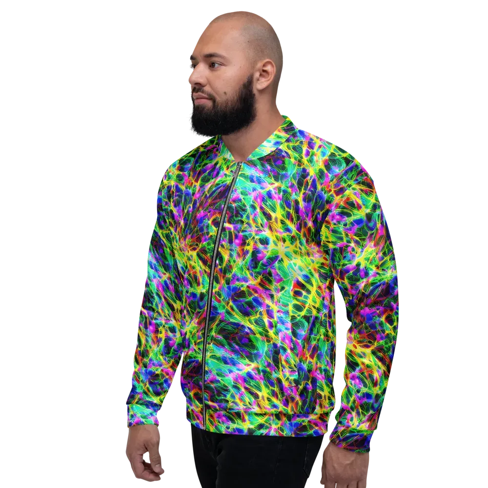 Psychedelic Rainforest on Bomber Jacket — Left