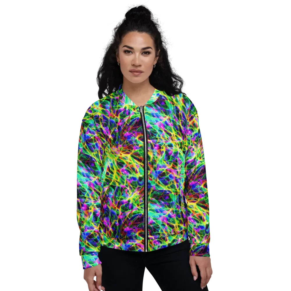 Psychedelic Rainforest on Bomber Jacket — Front