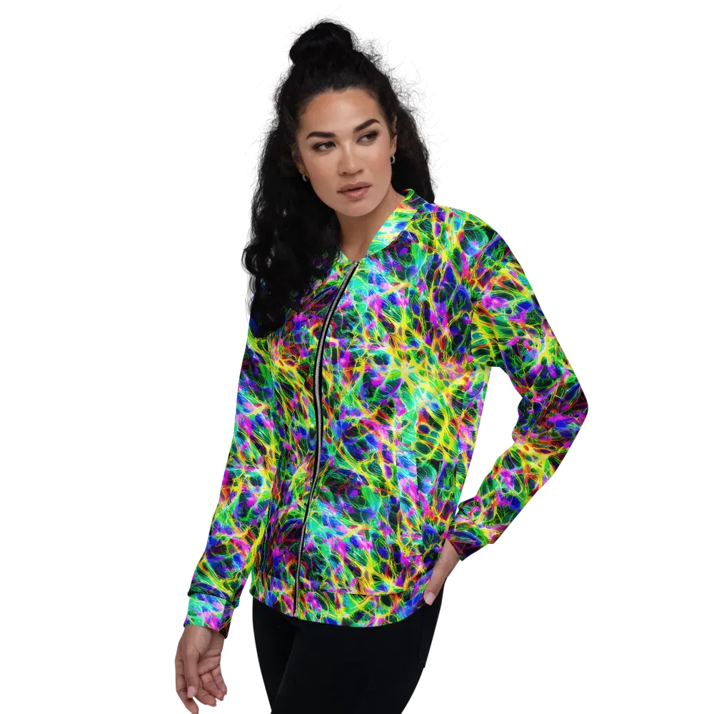 Psychedelic Rainforest on Bomber Jacket — Left