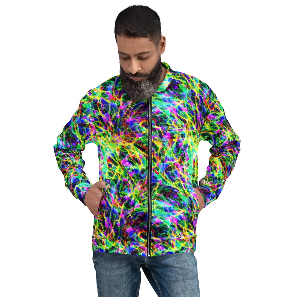Psychedelic Rainforest on Bomber Jacket — Front