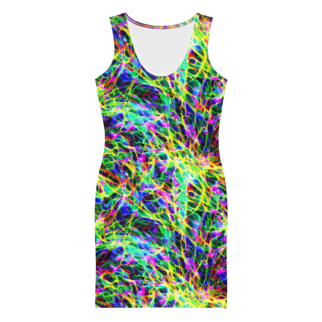 Psychedelic Rainforest on Bodycon Dress — Front