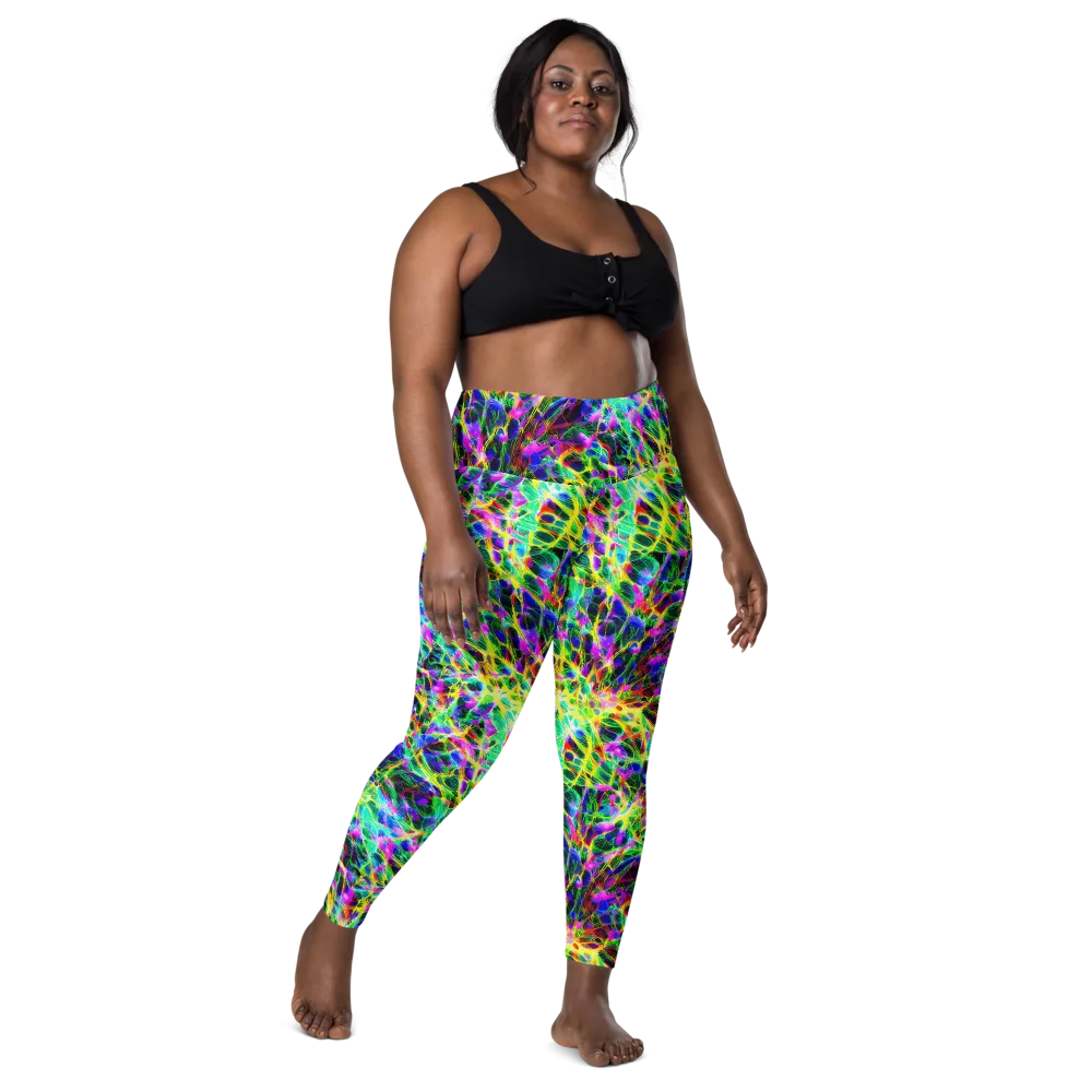 Psychedelic Rainforest on Leggings with Pockets — Front