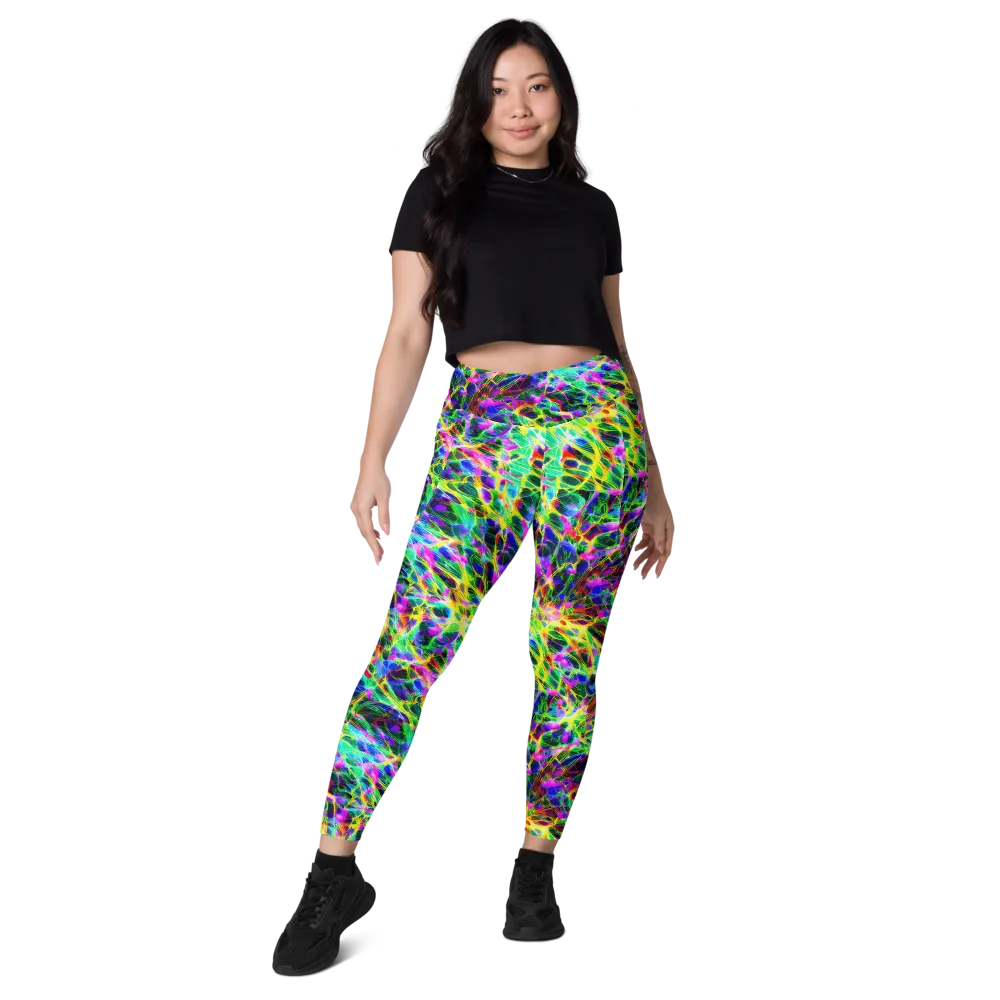 Psychedelic Rainforest on Leggings with Pockets — Front
