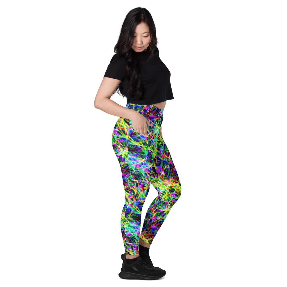 Psychedelic Rainforest on Leggings with Pockets — Right