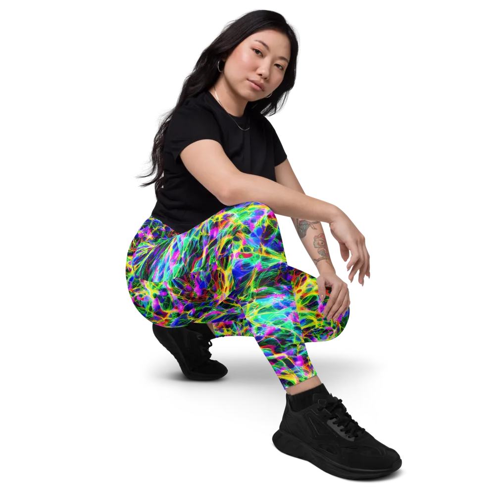 Psychedelic Rainforest on Leggings with Pockets — Right Front