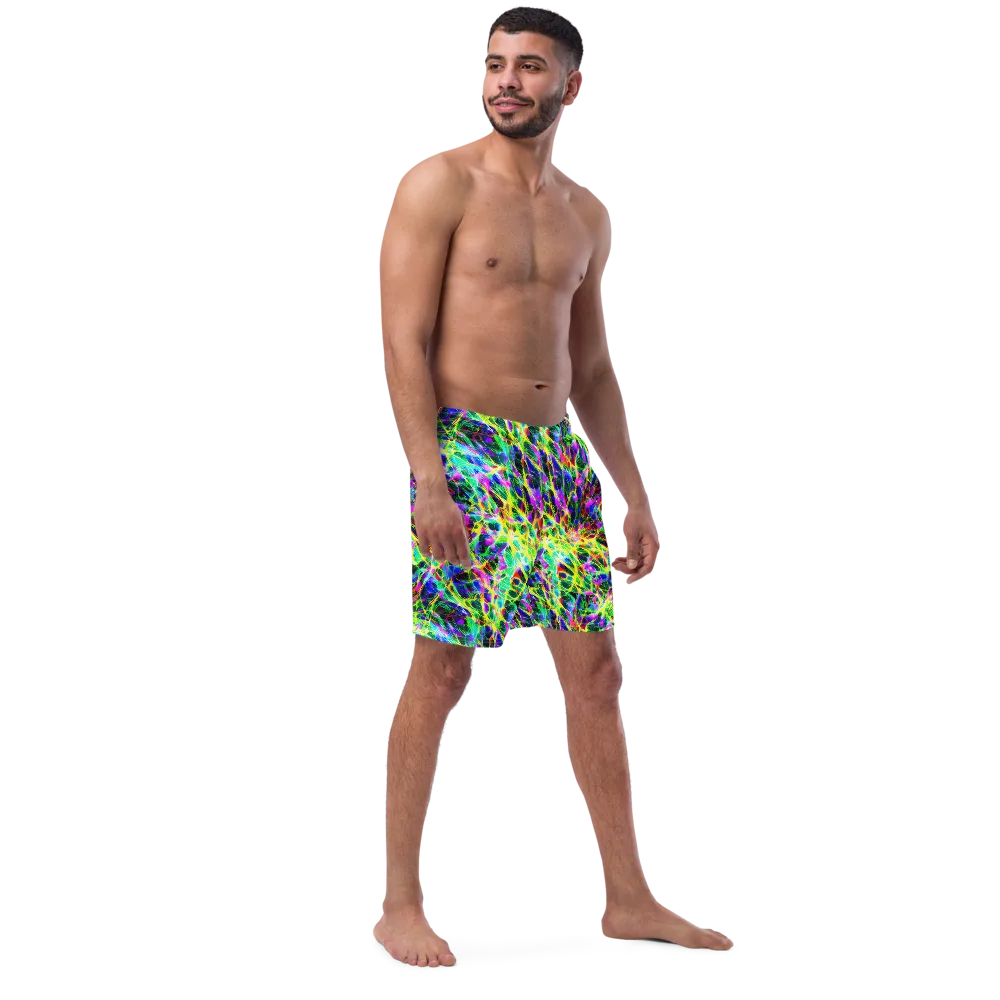 Psychedelic Rainforest on Swim Trunks — Right Front