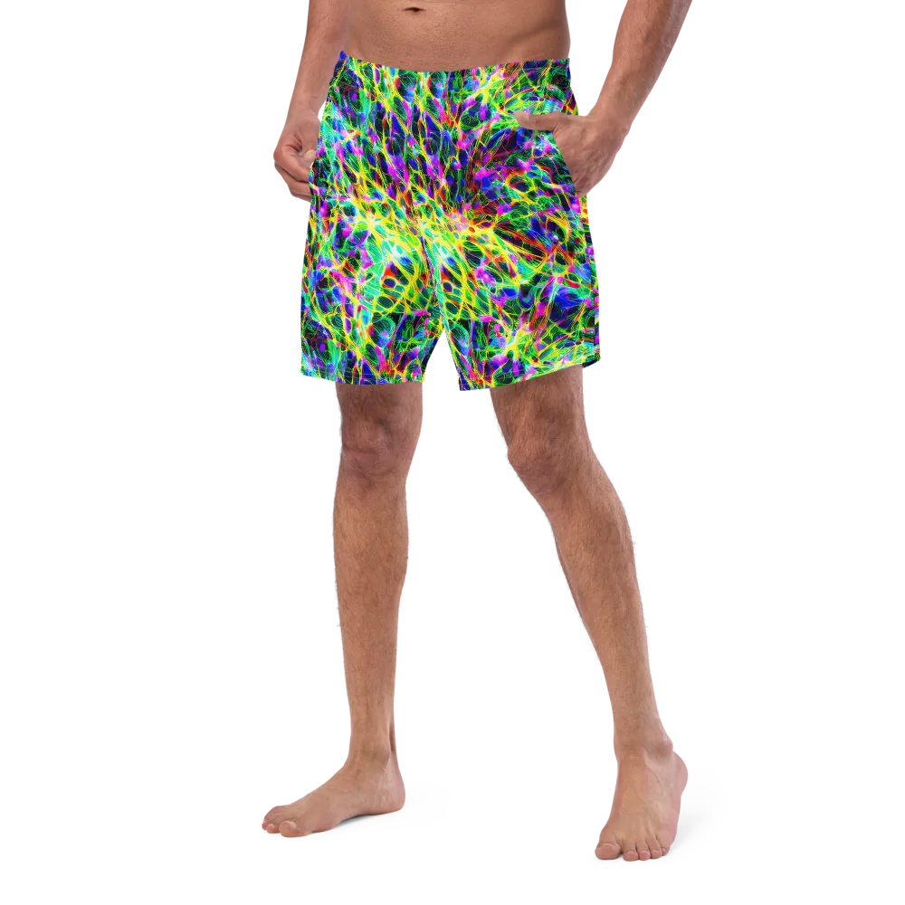 Psychedelic Rainforest on Swim Trunks — Left Front