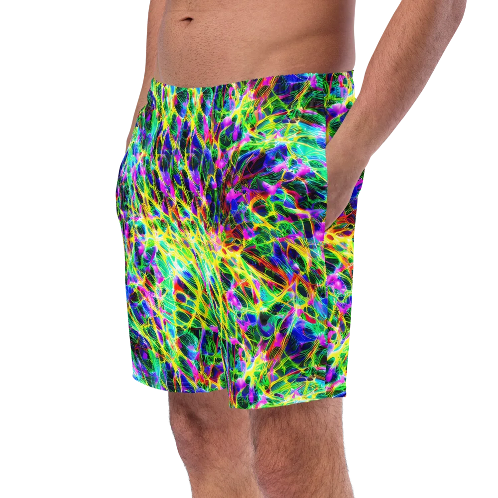Psychedelic Rainforest on Swim Trunks — Left Front