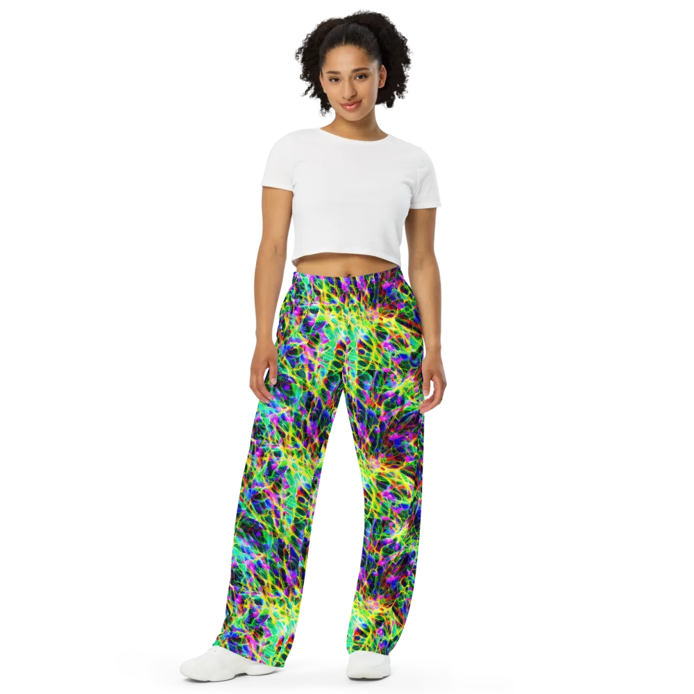 Psychedelic Rainforest on Wide-Leg Pants — Front