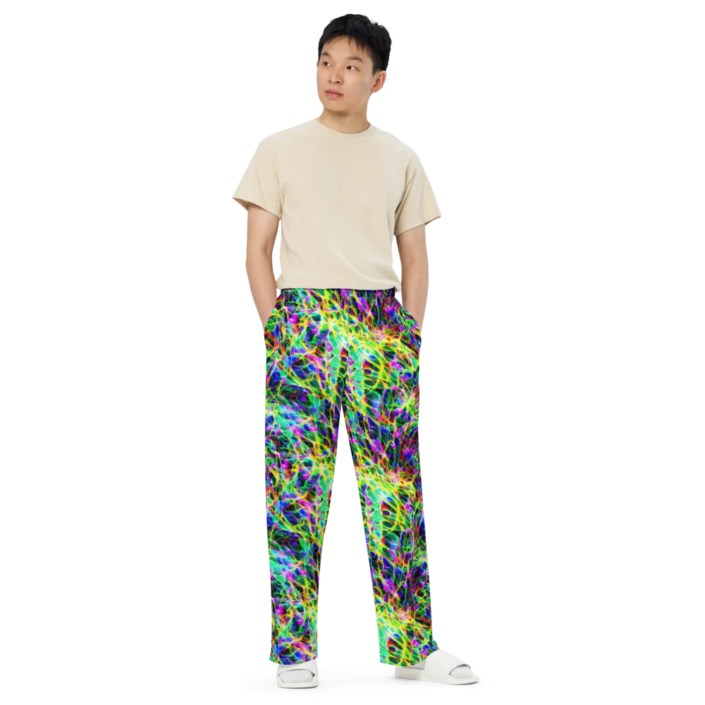 Psychedelic Rainforest on Wide-Leg Pants — Front