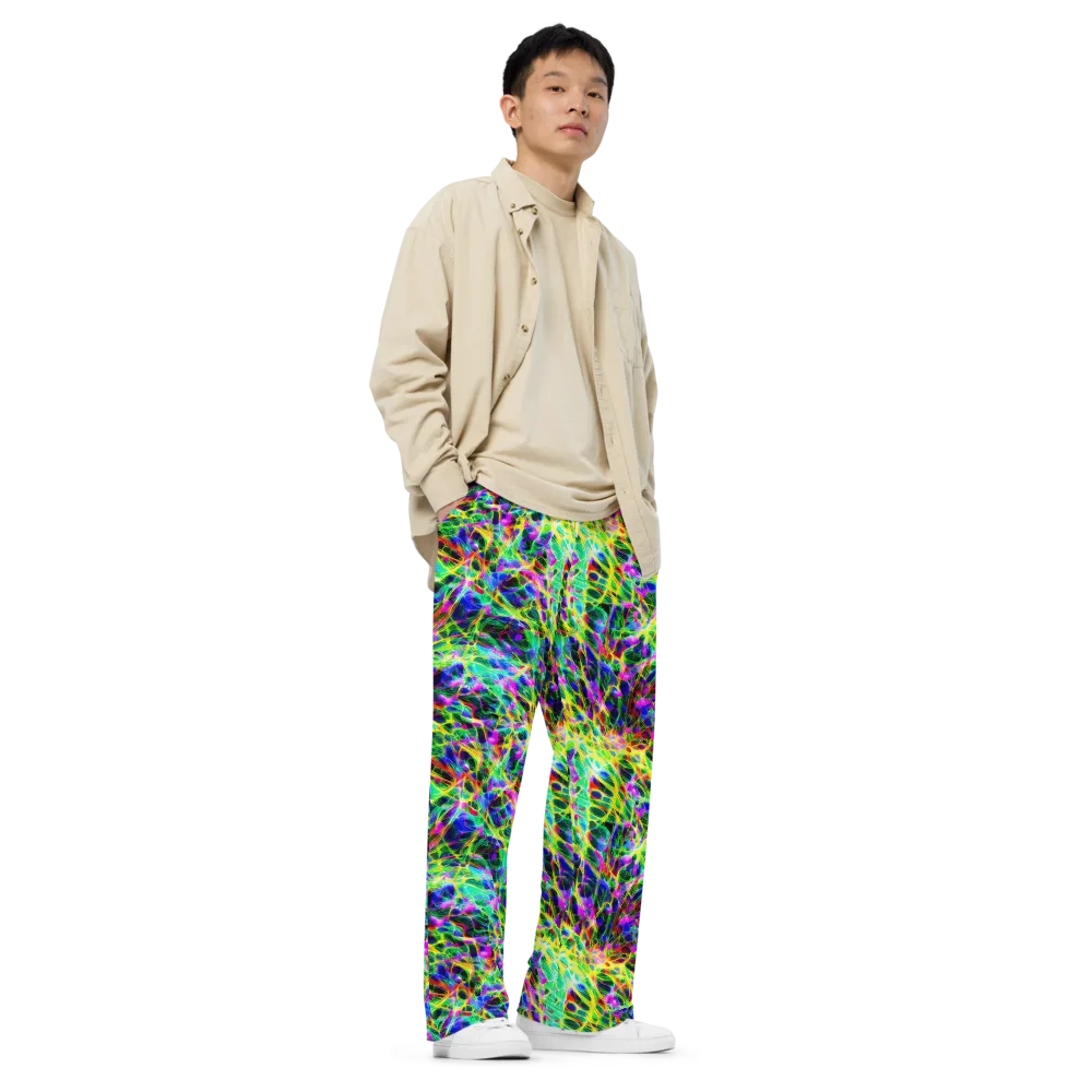 Psychedelic Rainforest on Wide-Leg Pants — Right Front