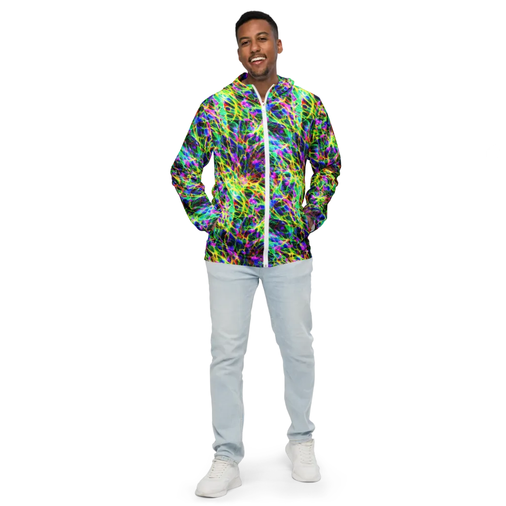 Psychedelic Rainforest on Men's Windbreaker — Front