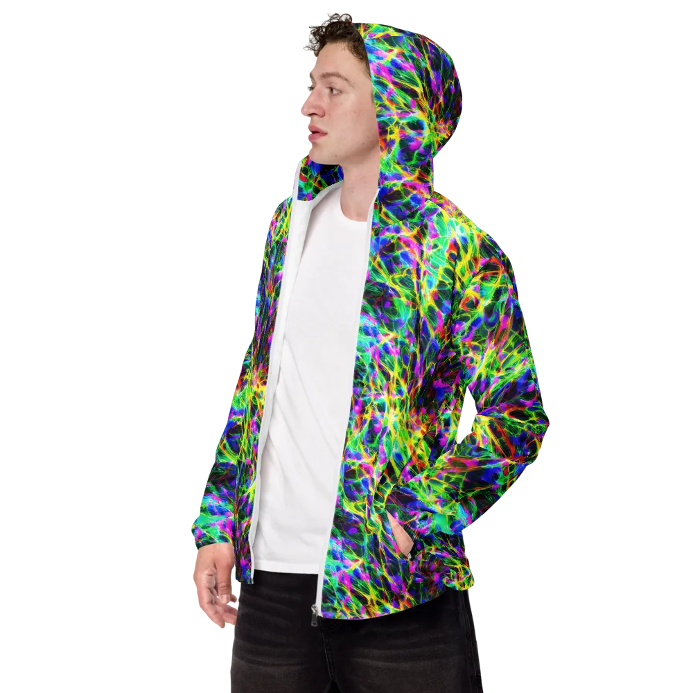 Psychedelic Rainforest on Men's Windbreaker — Left Front