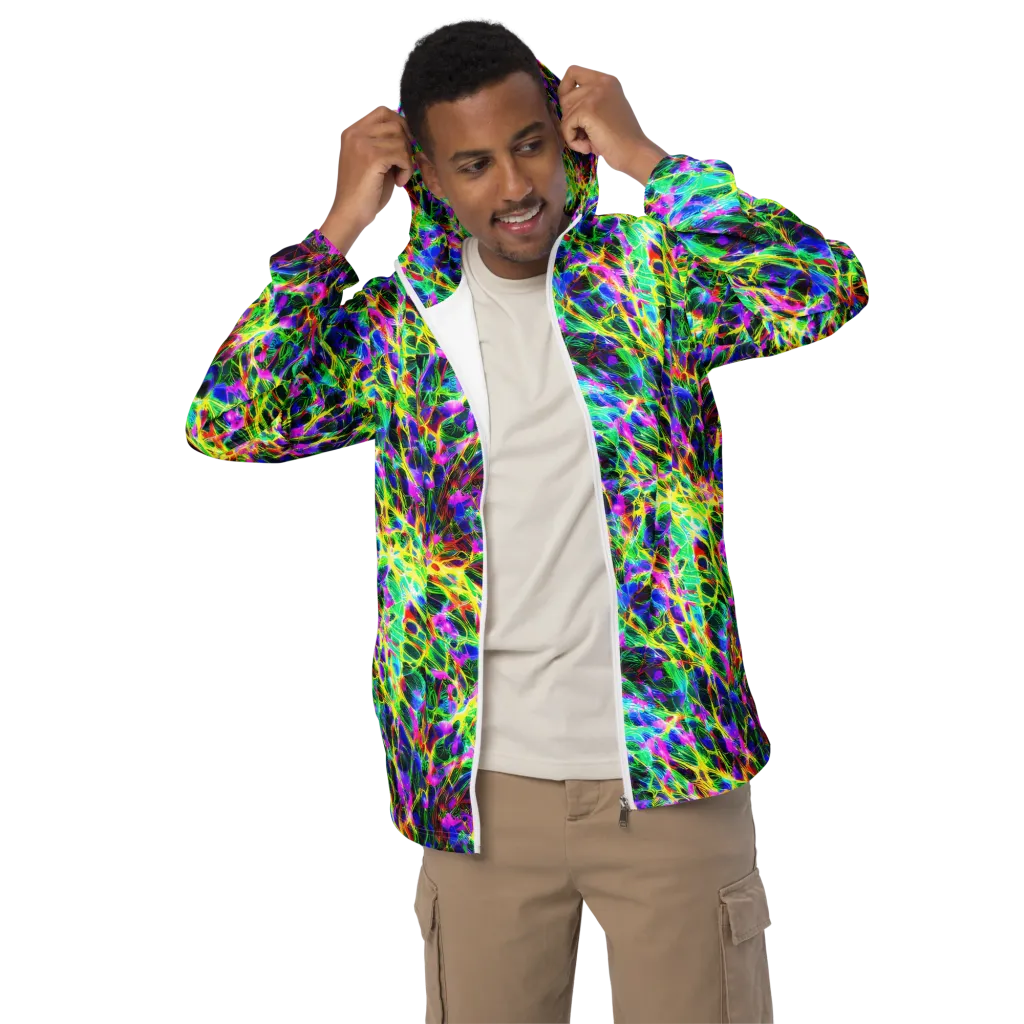 Psychedelic Rainforest on Men's Windbreaker — Front