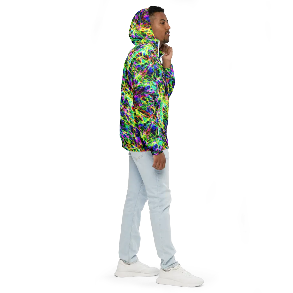 Psychedelic Rainforest on Men's Windbreaker — Right