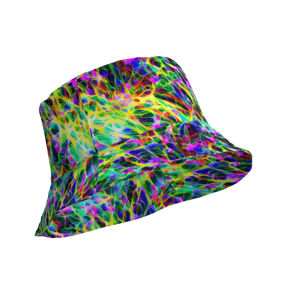 Psychedelic Rainforest on Reversible Bucket Hat — Product details Outside