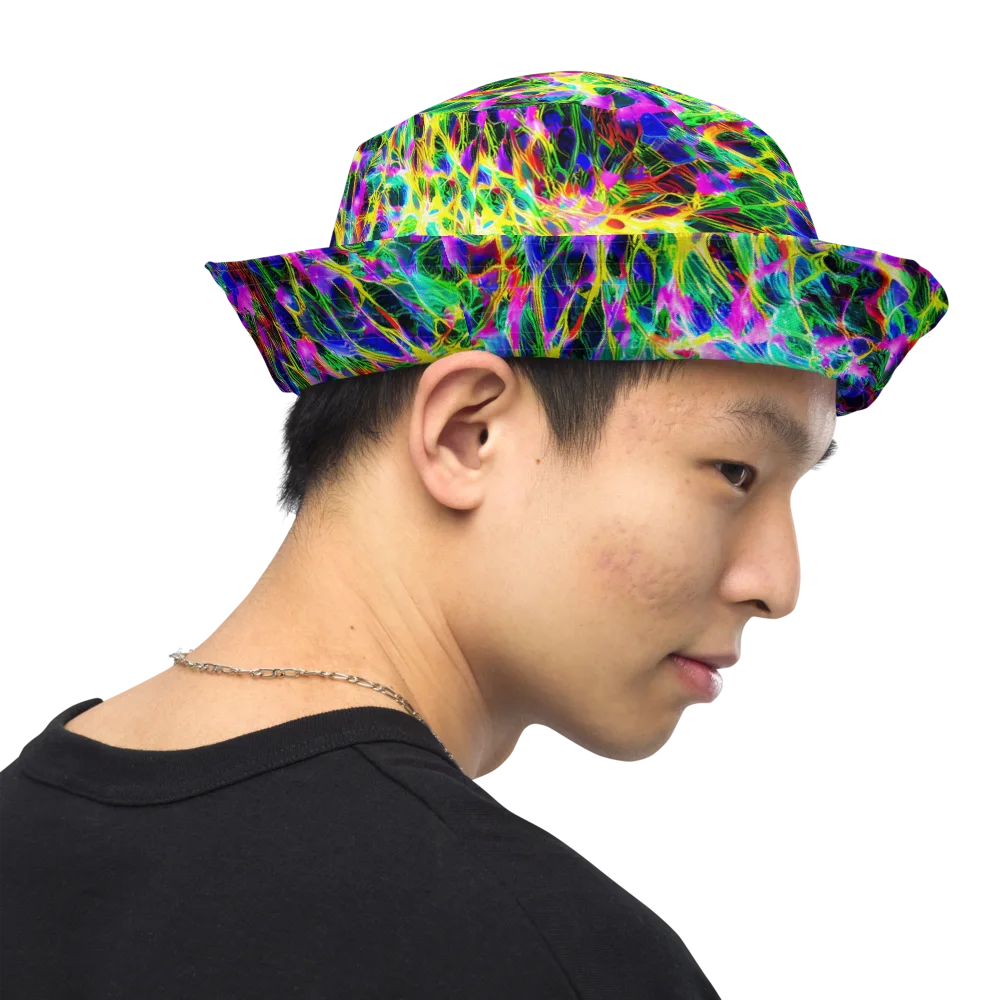 Psychedelic Rainforest on Reversible Bucket Hat — Right Outside