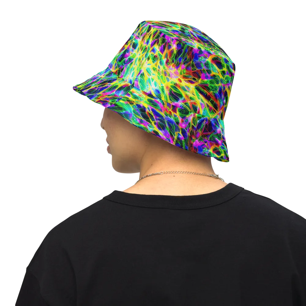 Psychedelic Rainforest on Reversible Bucket Hat — Back Inside
