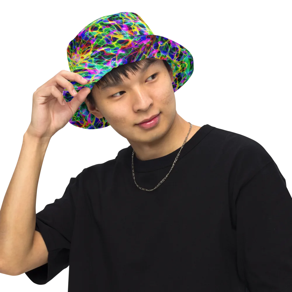 Psychedelic Rainforest on Reversible Bucket Hat — Front Inside