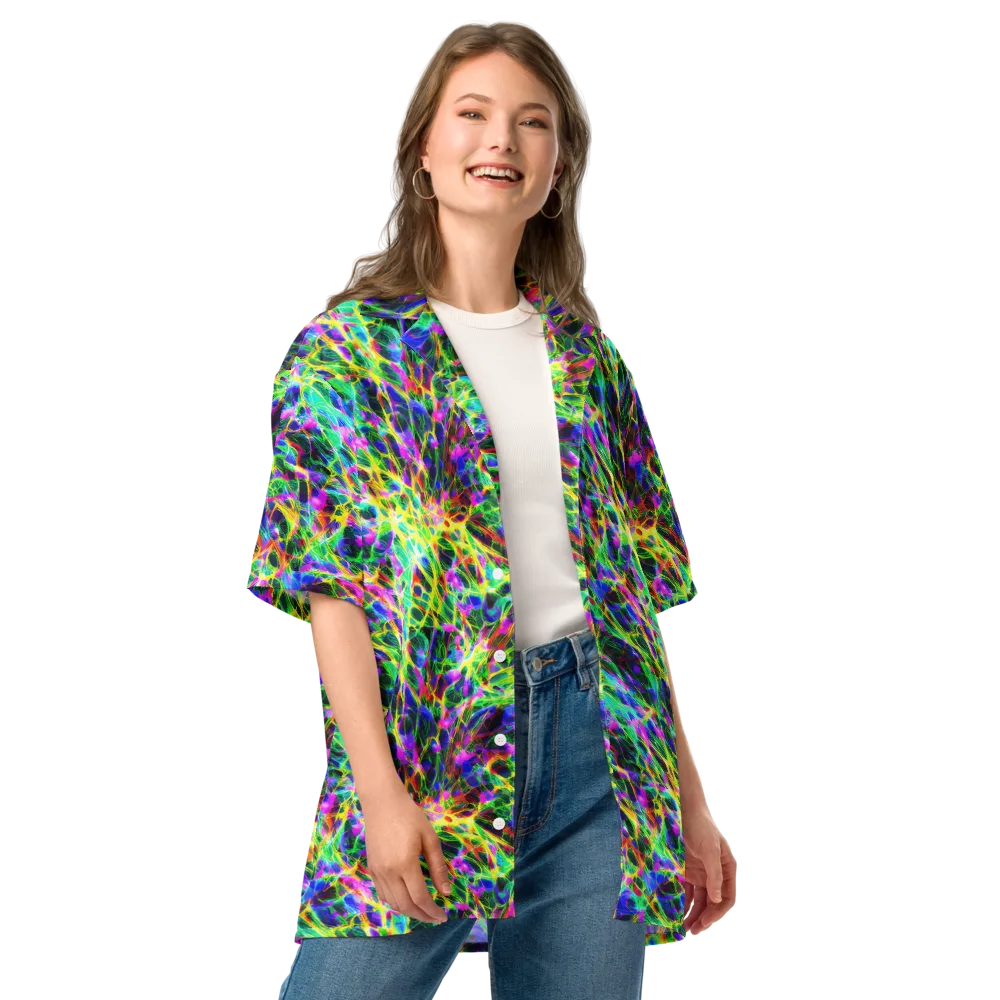 Psychedelic Rainforest on Button Shirt — Front