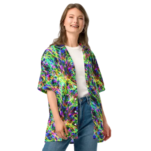 Psychedelic Rainforest on a Button Shirt