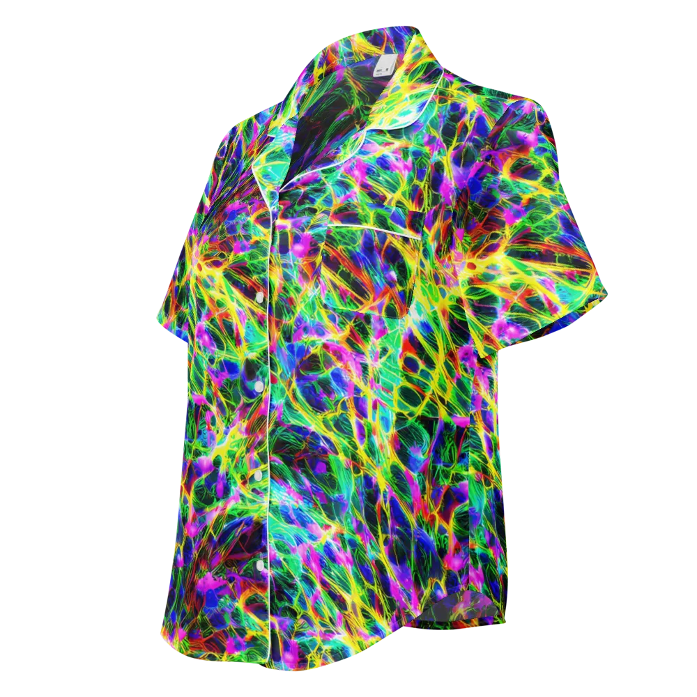 Psychedelic Rainforest on Women's Short Sleeve Pajama Top — Left Front