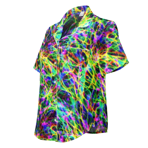 Psychedelic Rainforest on a Women's Short Sleeve Pajama Top