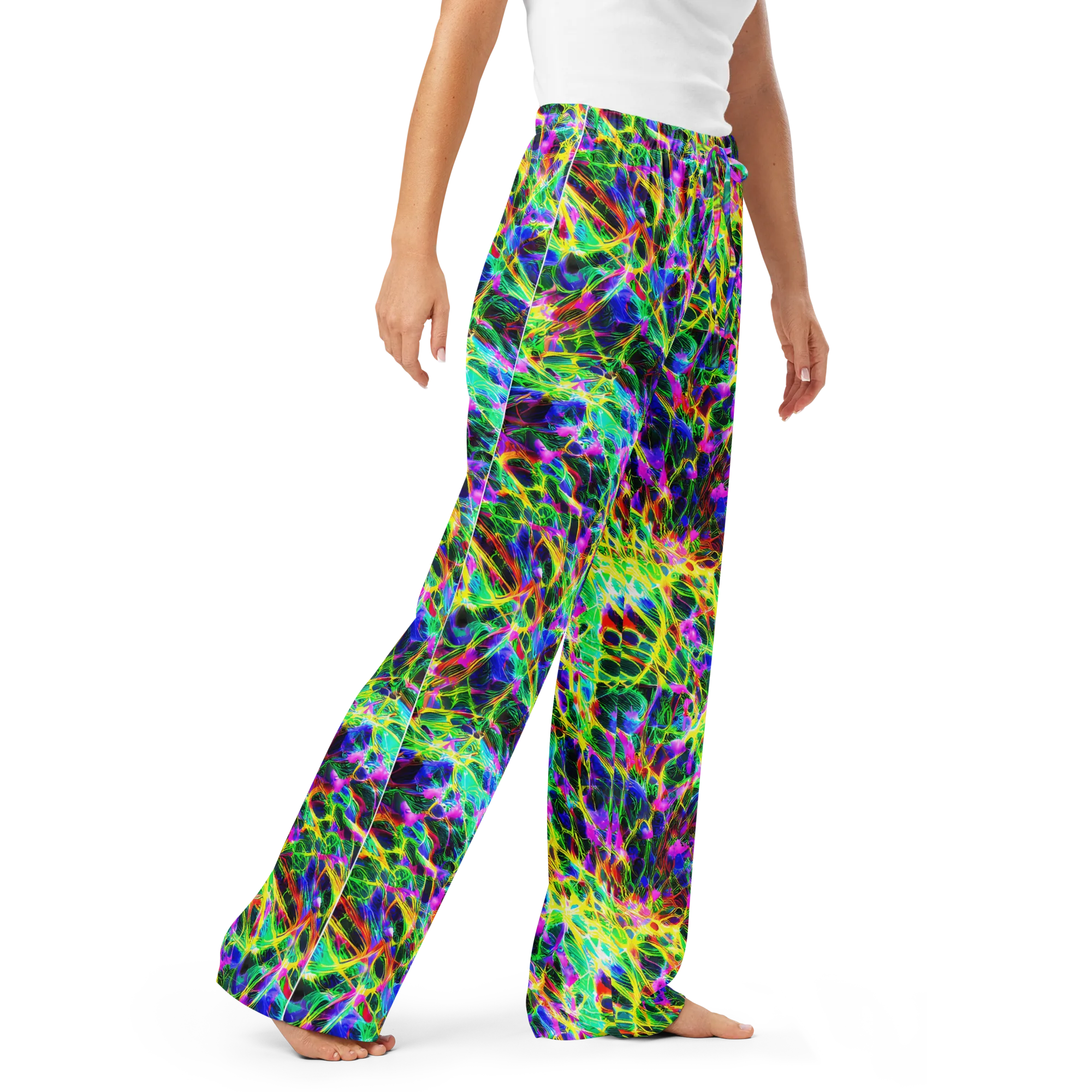 Psychedelic Rainforest on Women's Pajama Pants — Right Front