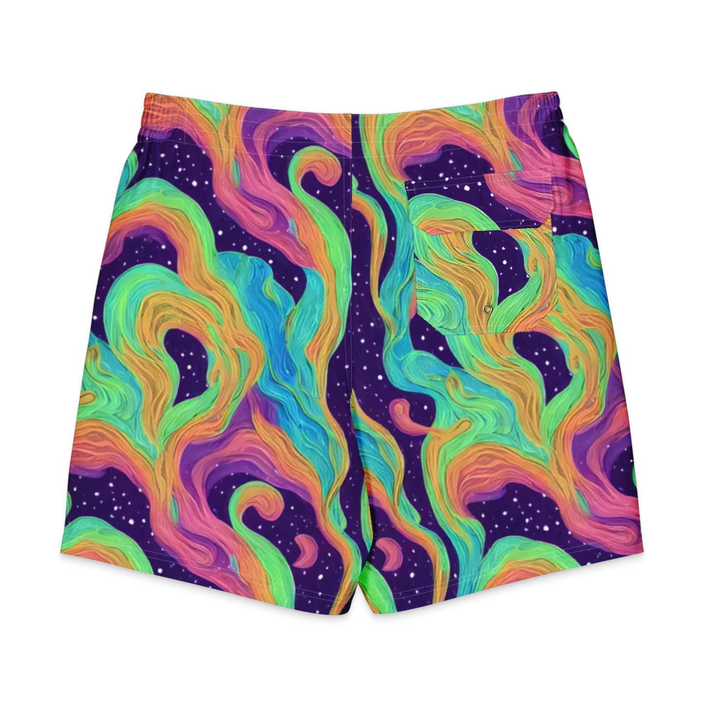 Nebula Whirl on Men's Board Shorts — Back