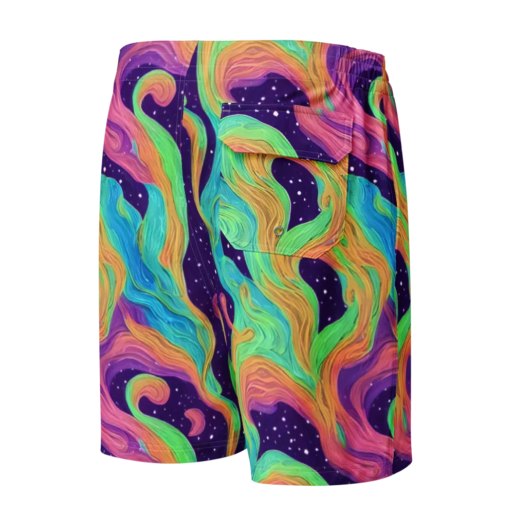 Nebula Whirl on Men's Board Shorts — Back