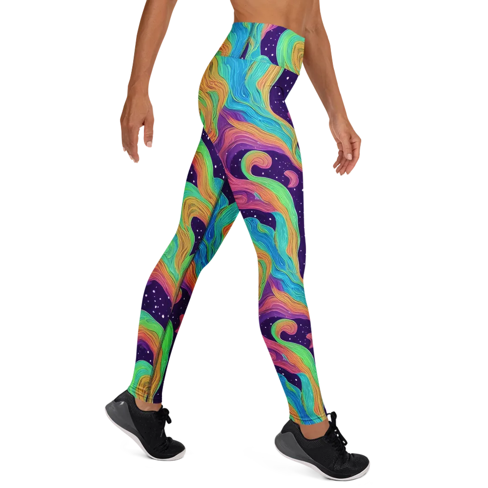 Nebula Whirl on Yoga Leggings — Right