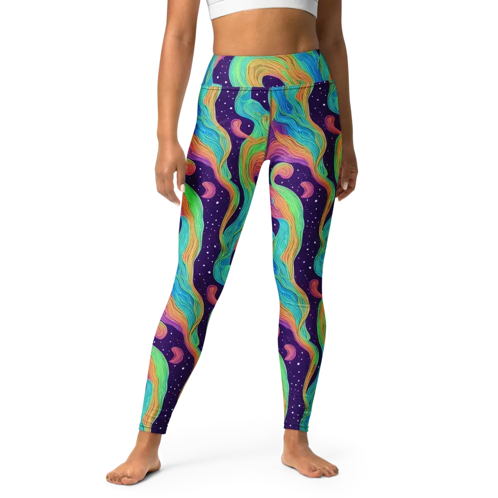 Nebula Whirl on Yoga Leggings — Front