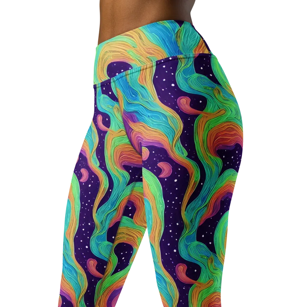 Nebula Whirl on Yoga Leggings — Left Front