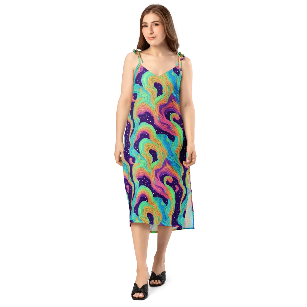 Nebula Whirl on Slip Dress — Front