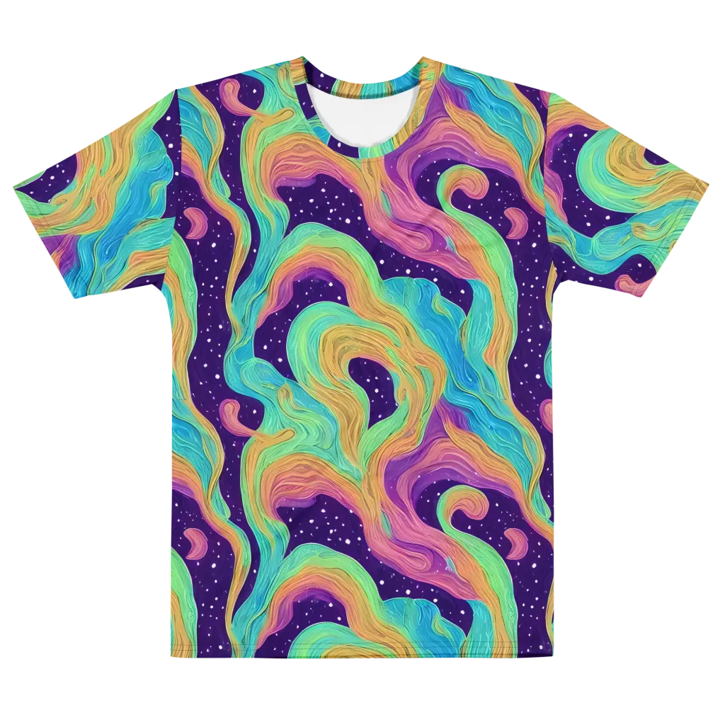 Nebula Whirl on Men's Cotton Crew Neck T-Shirt — Front