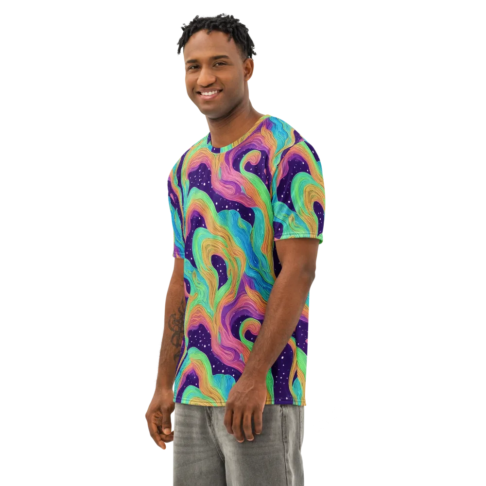 Nebula Whirl on Men's Cotton Crew Neck T-Shirt — Left Front