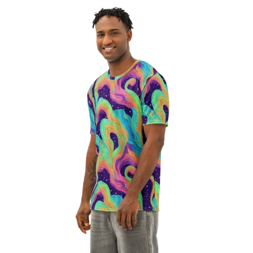 Nebula Whirl on a Men's Cotton Crew Neck T-Shirt