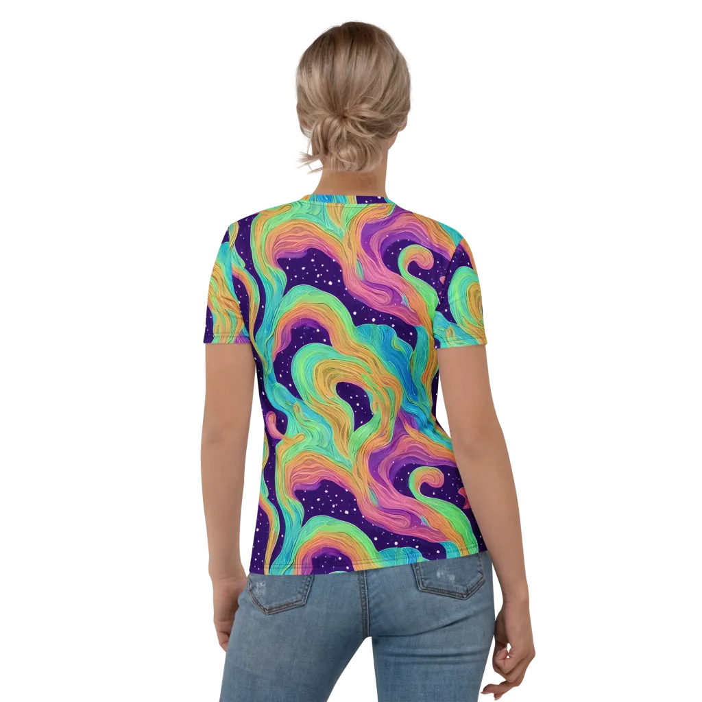 Nebula Whirl on Women's Crew Neck T-Shirt — Back