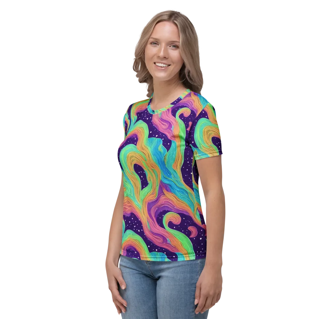 Nebula Whirl on Women's Crew Neck T-Shirt — Left