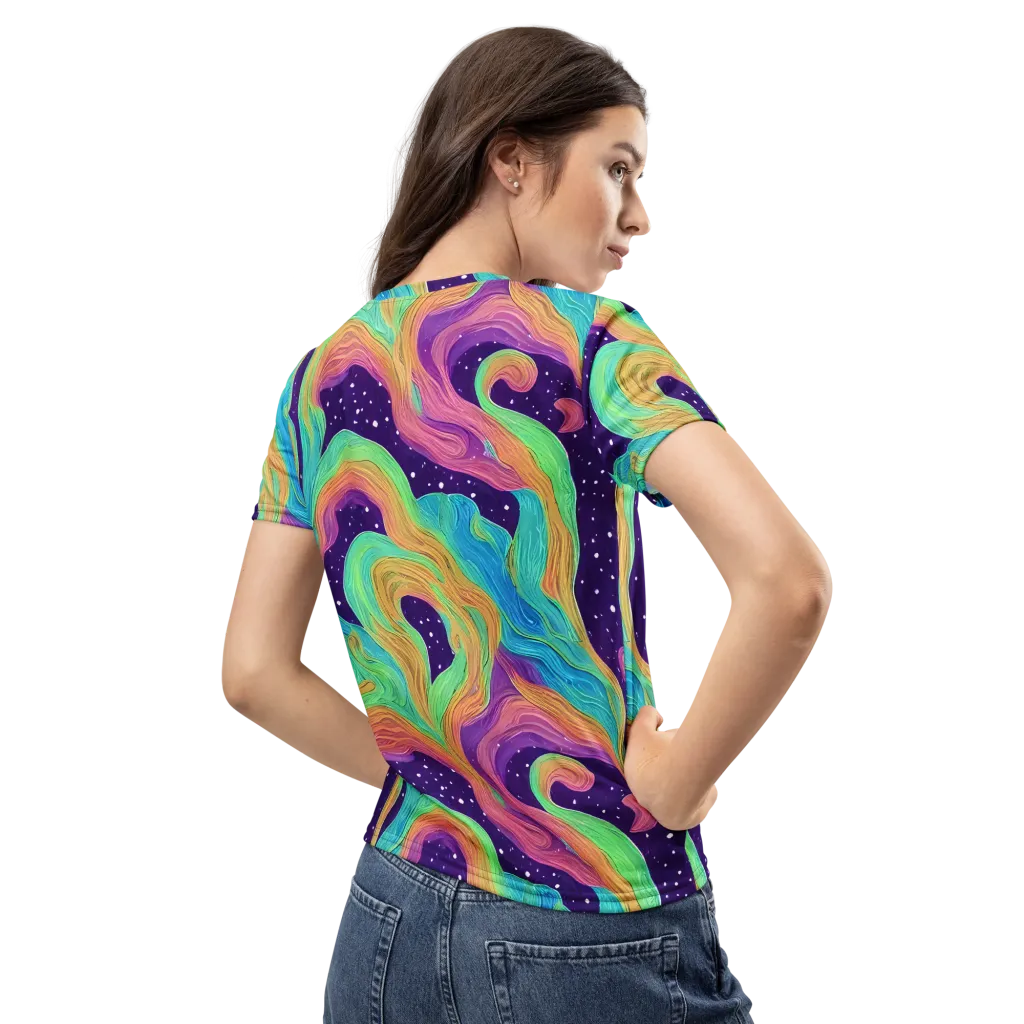Nebula Whirl on Women's Crew Neck T-Shirt — Back